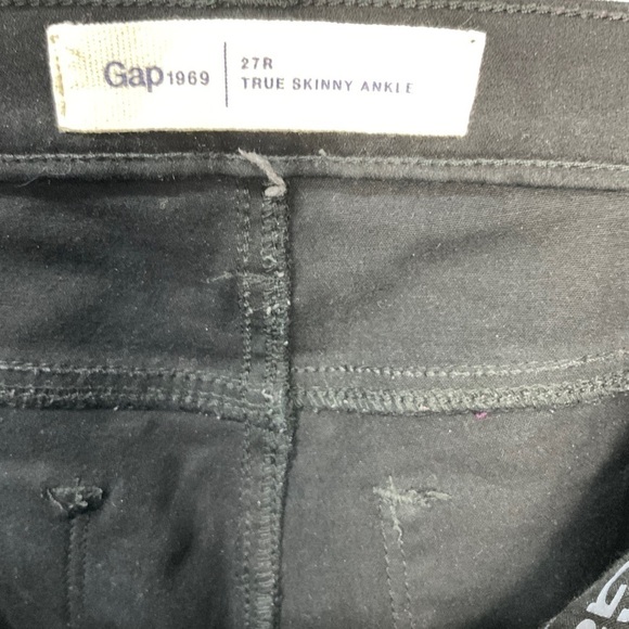 Gap 1969 Jeans Women's Size 27R True Skinny Ankle Mid Rise Black Denim P… - Picture 9 of 11